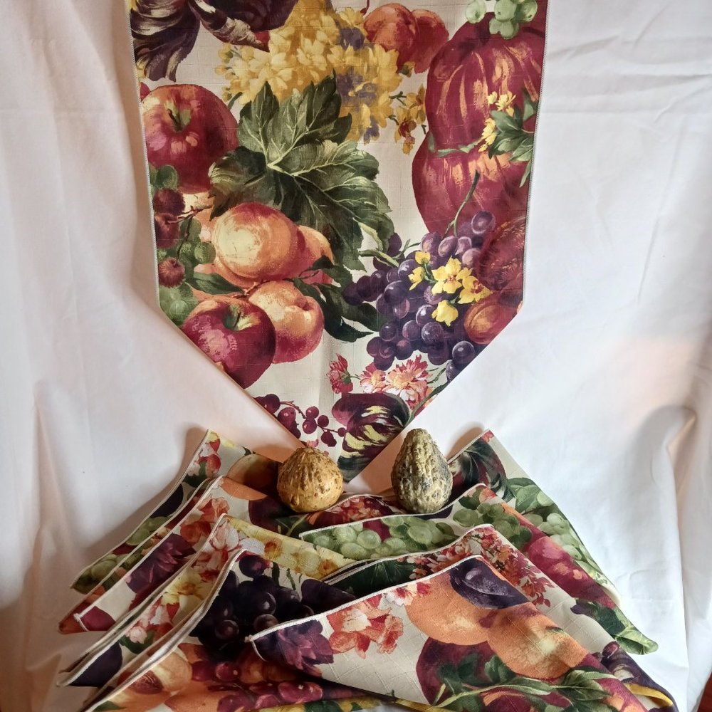 Fall Linen Table Runner and Placemats